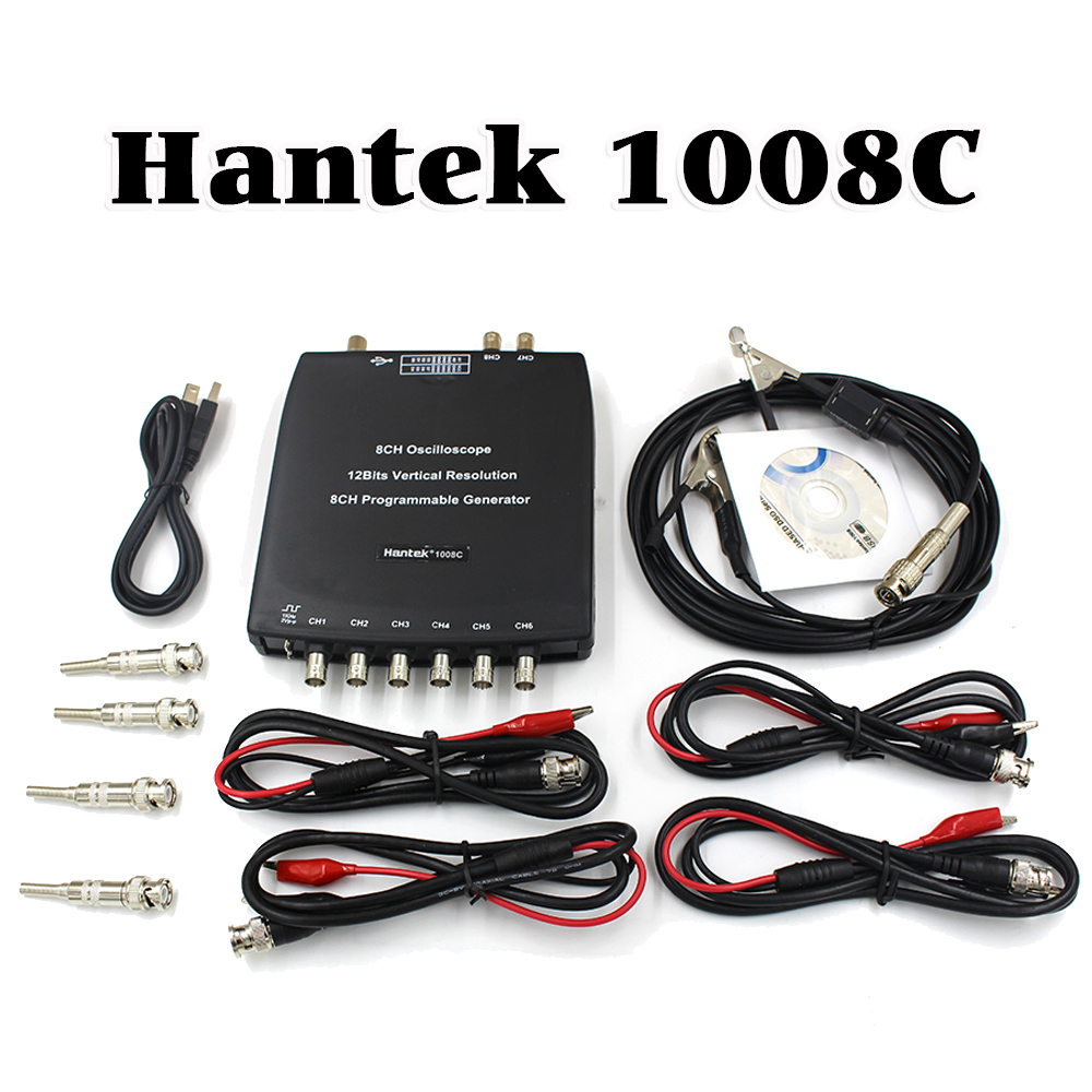 Hantek 1008C 8 채널 프로그래머블 제너레이터 1008C 자동차 오실로스코프 디지털 멀티 PC 스토리지 Osciloscopio USB